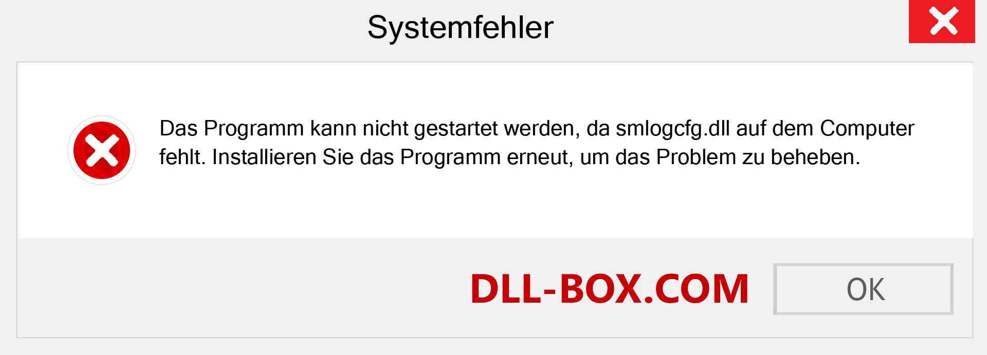 smlogcfg.dll-Datei fehlt?. Download für Windows 7, 8, 10 - Fix smlogcfg dll Missing Error unter Windows, Fotos, Bildern