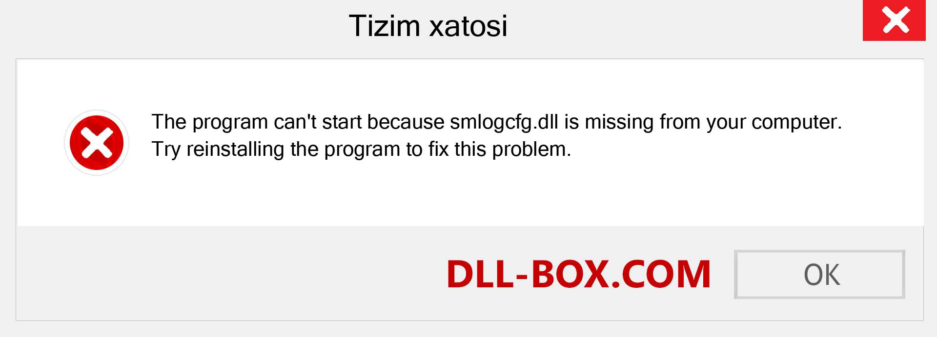 smlogcfg.dll fayli yo'qolganmi?. Windows 7, 8, 10 uchun yuklab olish - Windowsda smlogcfg dll etishmayotgan xatoni tuzating, rasmlar, rasmlar